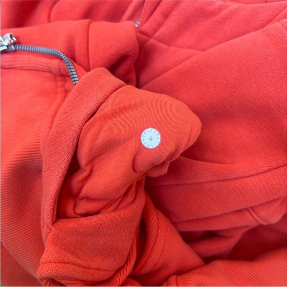 Lululemon Scuba Hoodie Full Zip Classic Fit Vivid Flame Orange Red Size 4 Small - Picture 3 of 15